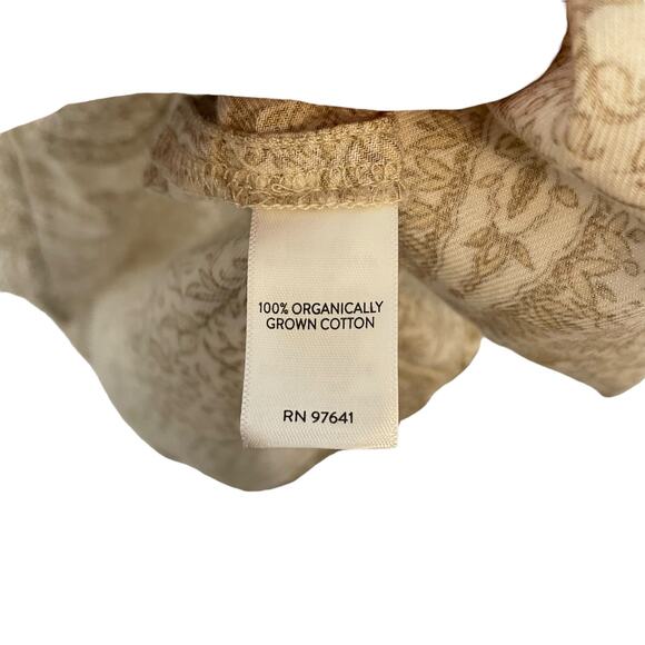 Pure Jill Paisley Organic Cotton 3/4 Sleeve Top Brown Womens Size Large - Picture 9 of 12
